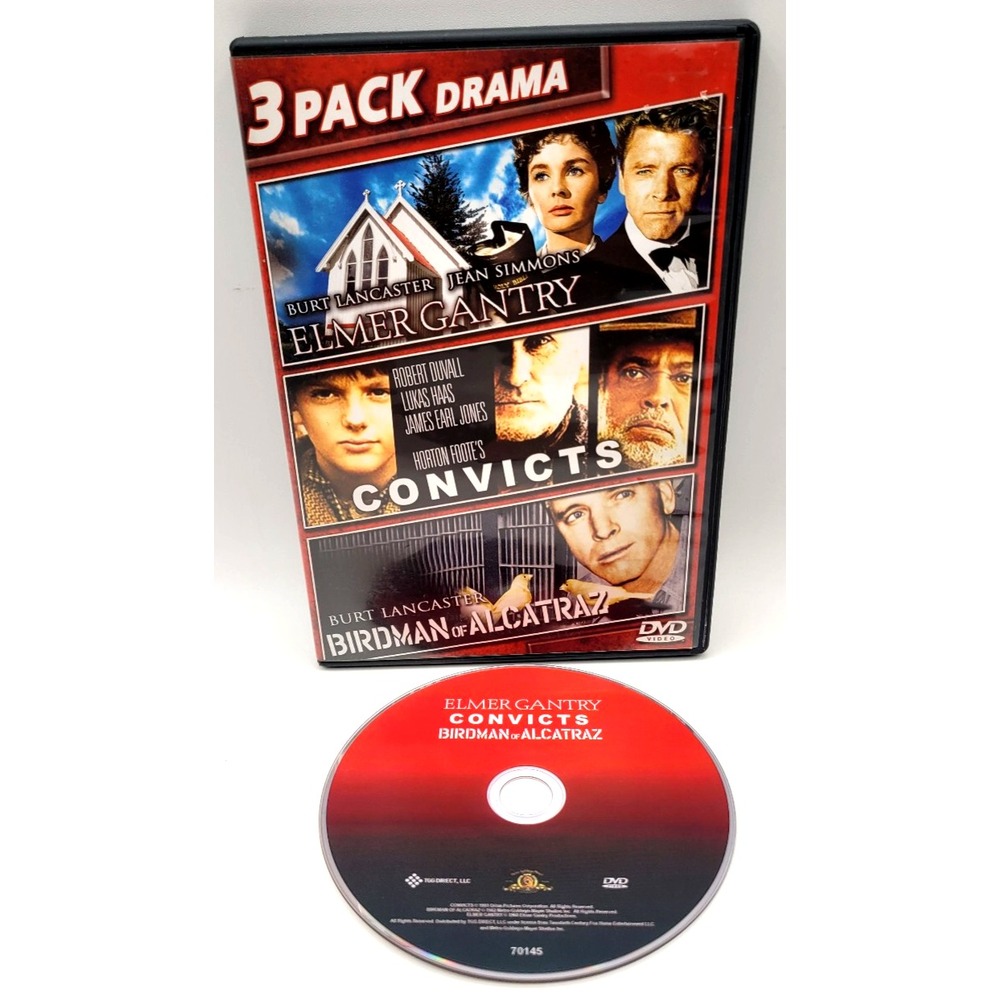 Elmer Gantry / Convicts / Birdman of Alcatraz 3 PACK DRAMA DVD Burt Lancaster